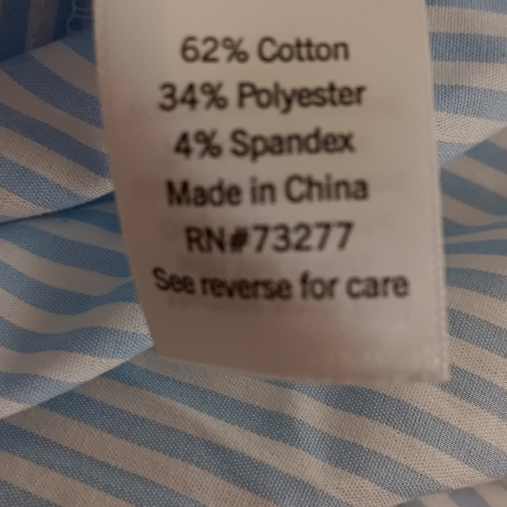 NWT S O Women's Oversize Botton Down Blue White Stripe Shirt. Size 1X - Picture 4 of 6
